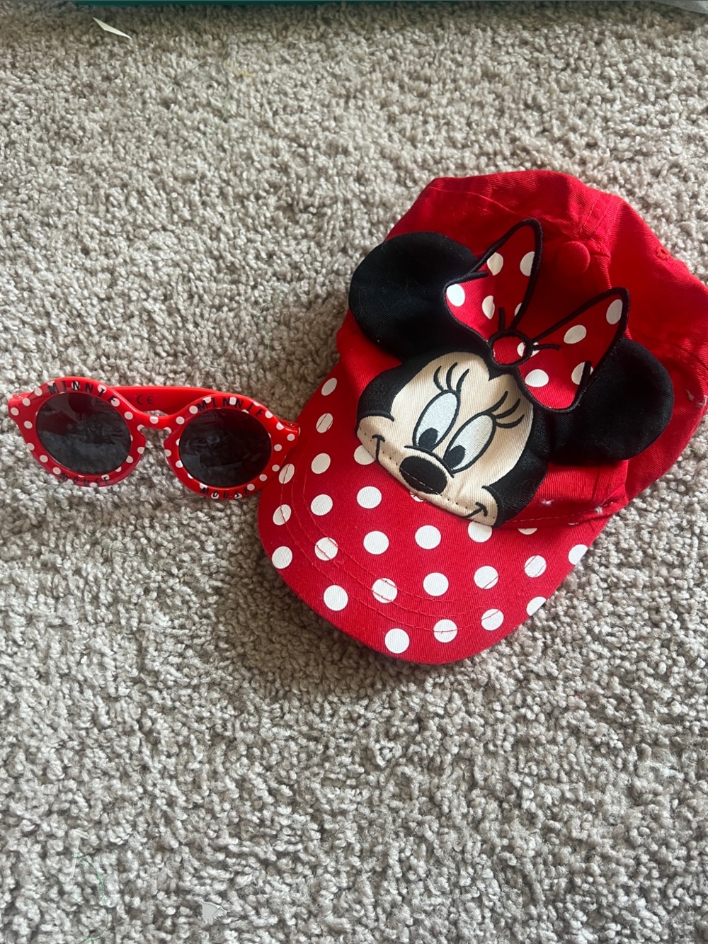 Disney Red Polka Dot Minnie Mouse Sun Hat with Appliqué